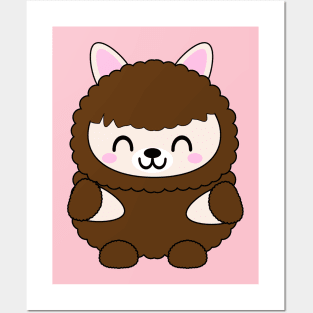 Kawaii Baby Llama Posters and Art